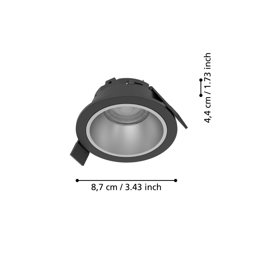Eglo - LED Димируемо вградено осветително тяло за баня LED/4,8W/230V 2700/4000/6500K IP44 черно