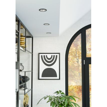 Eglo - димируемо вградено RGBW LED осветително тяло за баня LED/4,8W/230V 2700-6500K IP44 черно