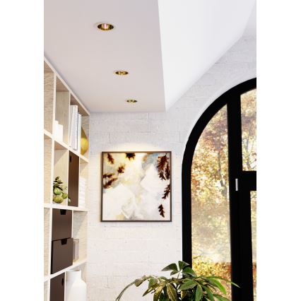 Eglo - LED RGBW димируемо вградено осветително тяло за баня LED/4,8W/230V 2700-6500K IP44 бяло/златно