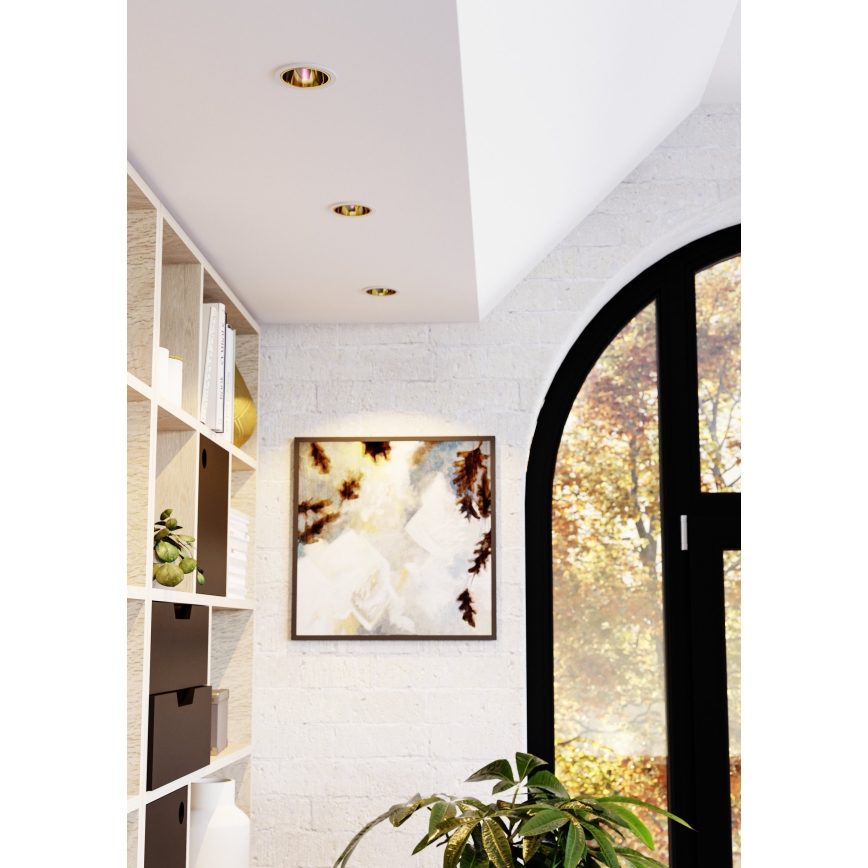 Eglo - LED RGBW димируемо вградено осветително тяло за баня LED/4,8W/230V 2700-6500K IP44 бяло/златно