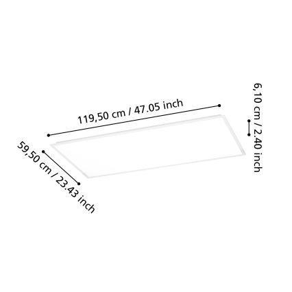 Eglo - LED панел за повърхностен монтаж LED/36,5W/230V 2700/4000/6500K 120x60 cm бял