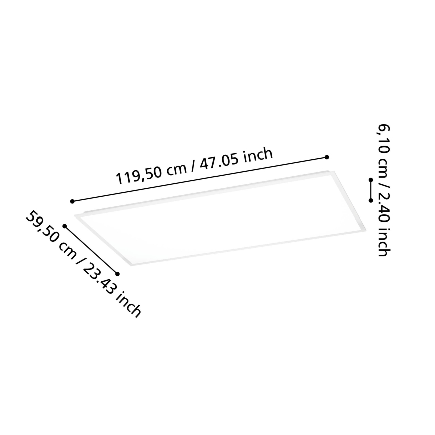 Eglo - LED панел за повърхностен монтаж LED/36,5W/230V 2700/4000/6500K 120x60 cm бял
