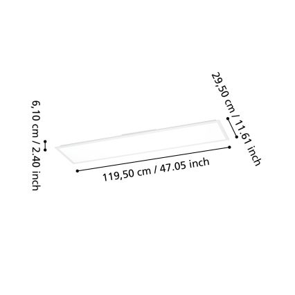 Eglo - LED димируем повърхностно монтиран панел LED/33,5W/230V 2700-6500K 120x30 см бял + дистанционно управление