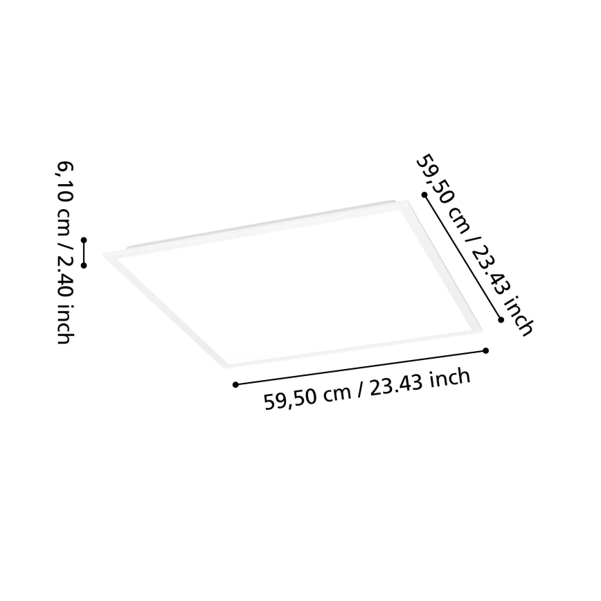 Eglo - LED димируем повърхностен панел LED/33W/230V 2700-6500K 60x60 см бял + дистанционно управление