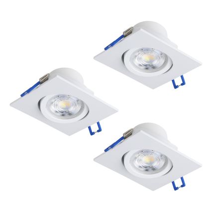 Eglo - комплект от 3 броя димируеми вградени LED осветителни тела, 6,4W, 230V, 8,8x8,8 cm, бяло