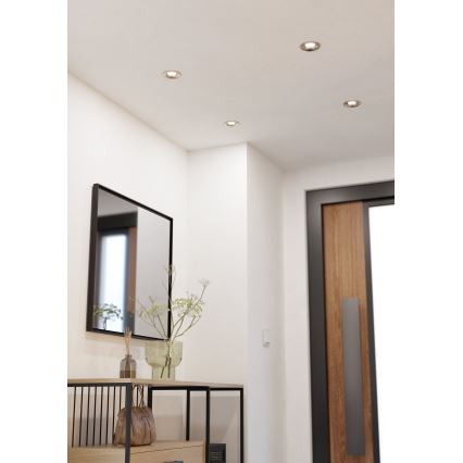 Eglo - Комплект от 3 димируеми вградени LED осветителни тела LED/6,4W/230V Ø 8,8 см матов хром