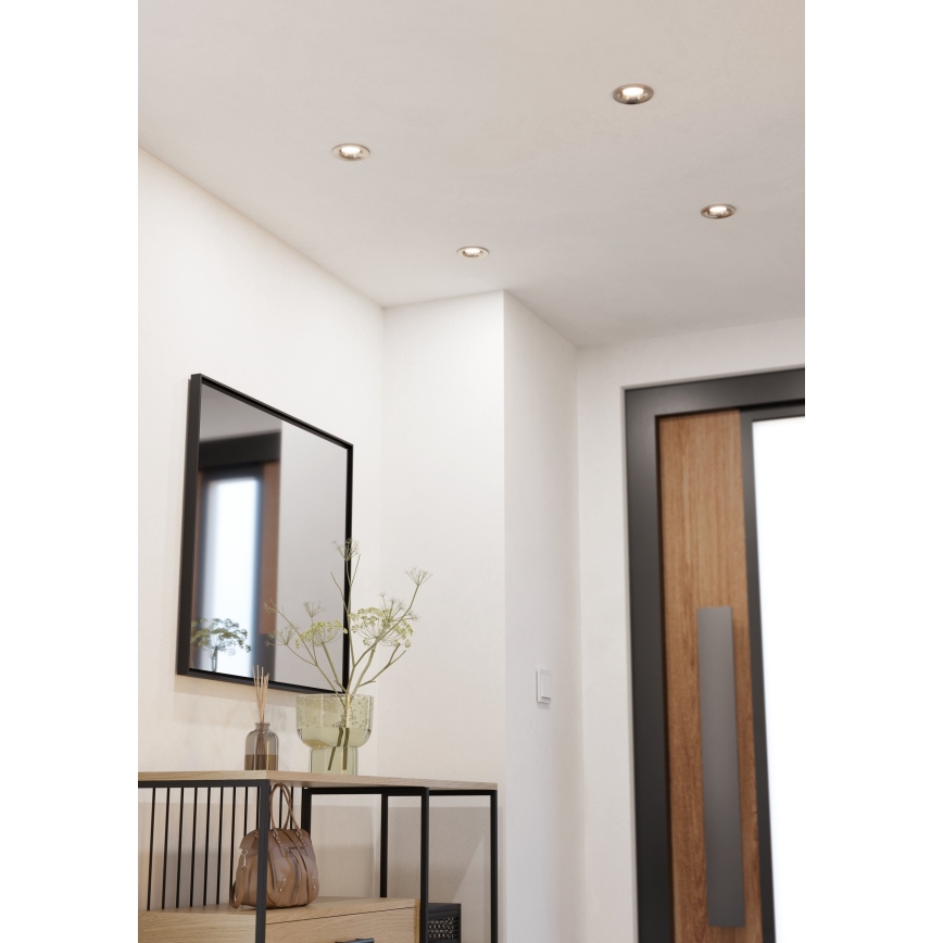 Eglo - Комплект от 3 димируеми вградени LED осветителни тела LED/6,4W/230V Ø 8,8 см матов хром