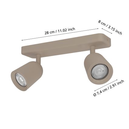 Eglo - Спот осветително тяло 2xGU10/10W/230V бежово