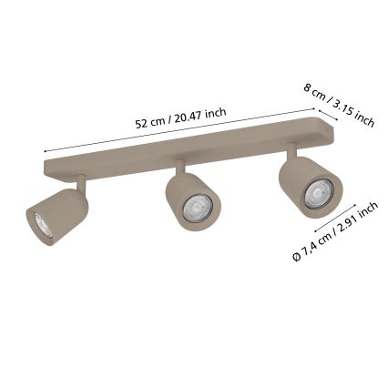 Eglo - Точково осветително тяло 3xGU10/10W/230V бежово