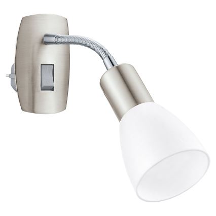 Eglo - Настенна лампа за контакт 1xE14/5W/230V матов хром
