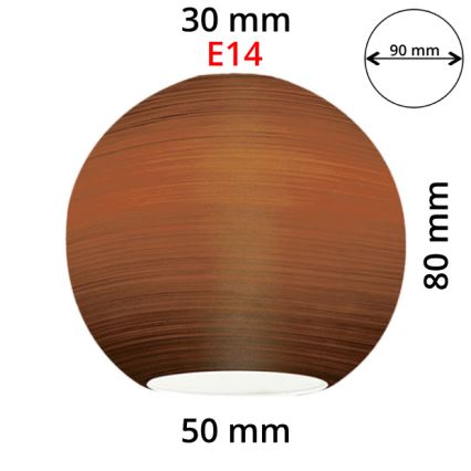 EGLO 90251 - Резервно стъкло за полилей, настолна лампа, таванно осветително тяло и насочващо осветително тяло MY CHOICE E14, Ø 9 см, кафяво с изтрит ефект