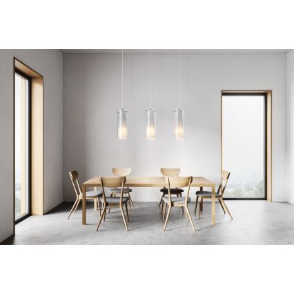 EGLO - Висяща лампа 3xE27/60W димчато стъкло