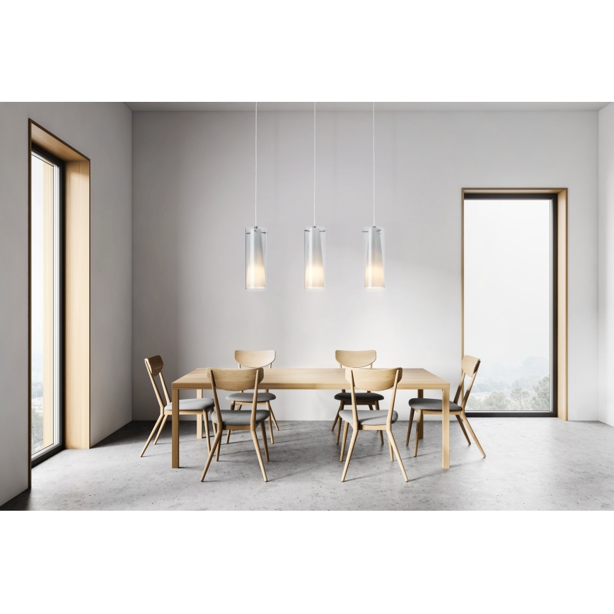 EGLO - Висяща лампа 3xE27/60W димчато стъкло