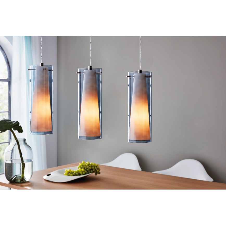 EGLO - Висяща лампа 3xE27/60W димчато стъкло