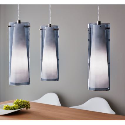 EGLO - Висяща лампа 3xE27/60W димчато стъкло