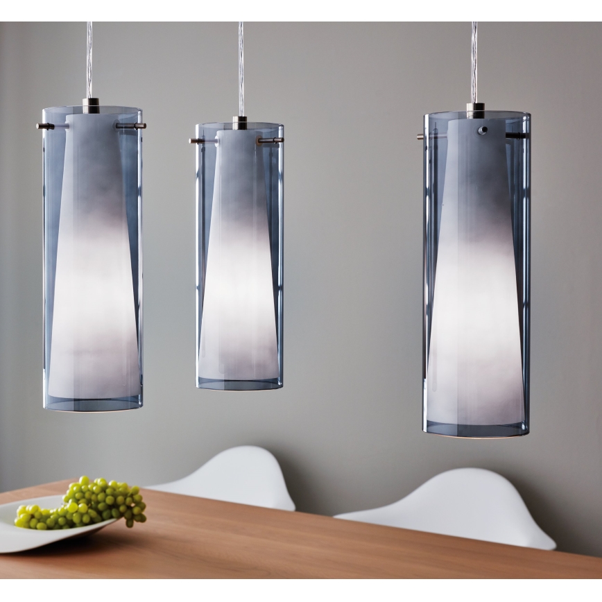 EGLO - Висяща лампа 3xE27/60W димчато стъкло