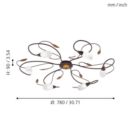 Eglo - Полилей повърхностно монтиран  6xG9/40W