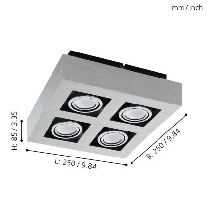 Eglo - LED Спот 4xGU10-LED/5W/230V