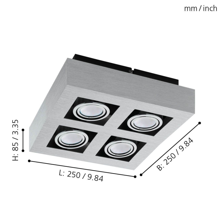 Eglo - LED Спот 4xGU10-LED/5W/230V