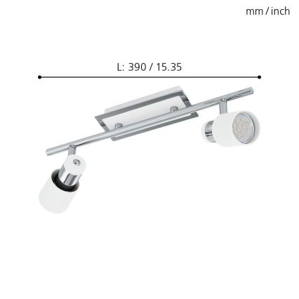 Eglo - LED Точково осветително тяло 2xGU10-LED/5W/230V