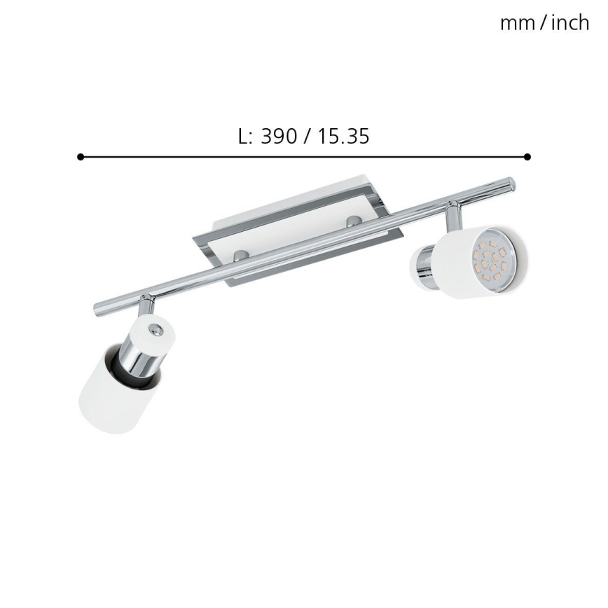 Eglo - LED Точково осветително тяло 2xGU10-LED/5W/230V