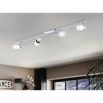 Eglo - LED Точково осветително тяло 4xGU10-LED/5W/230V