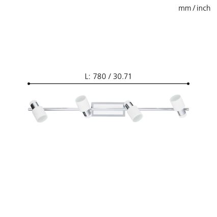 Eglo - LED Точково осветително тяло 4xGU10-LED/5W/230V