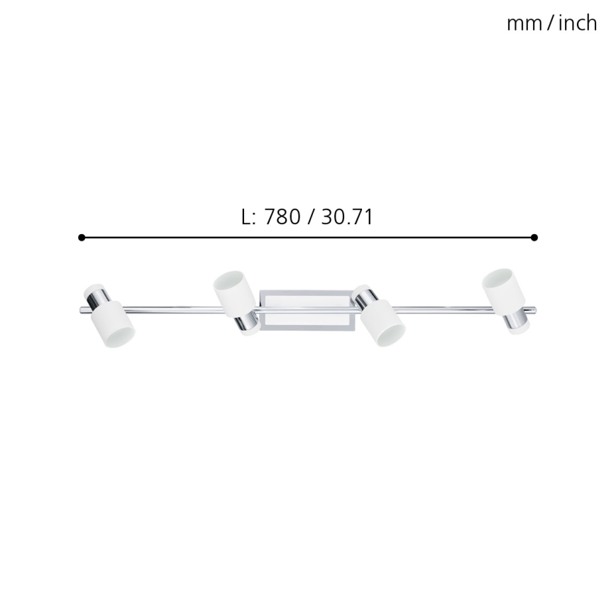 Eglo - LED Точково осветително тяло 4xGU10-LED/5W/230V