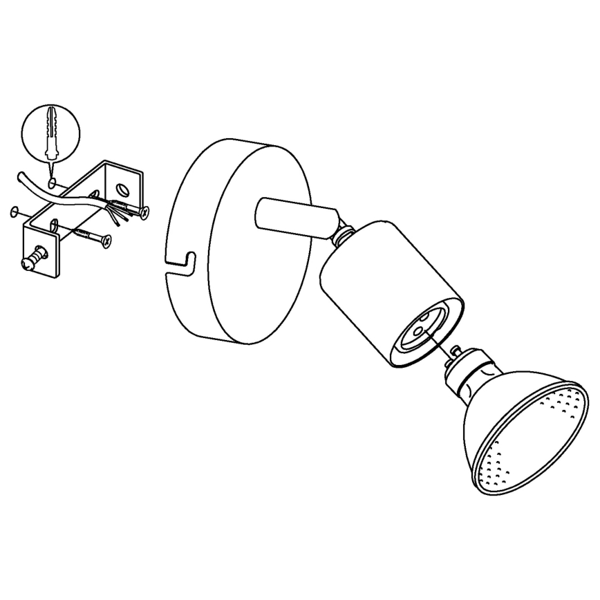 Eglo - LED Стенен спот LED 1xGU10/2,8W/230V