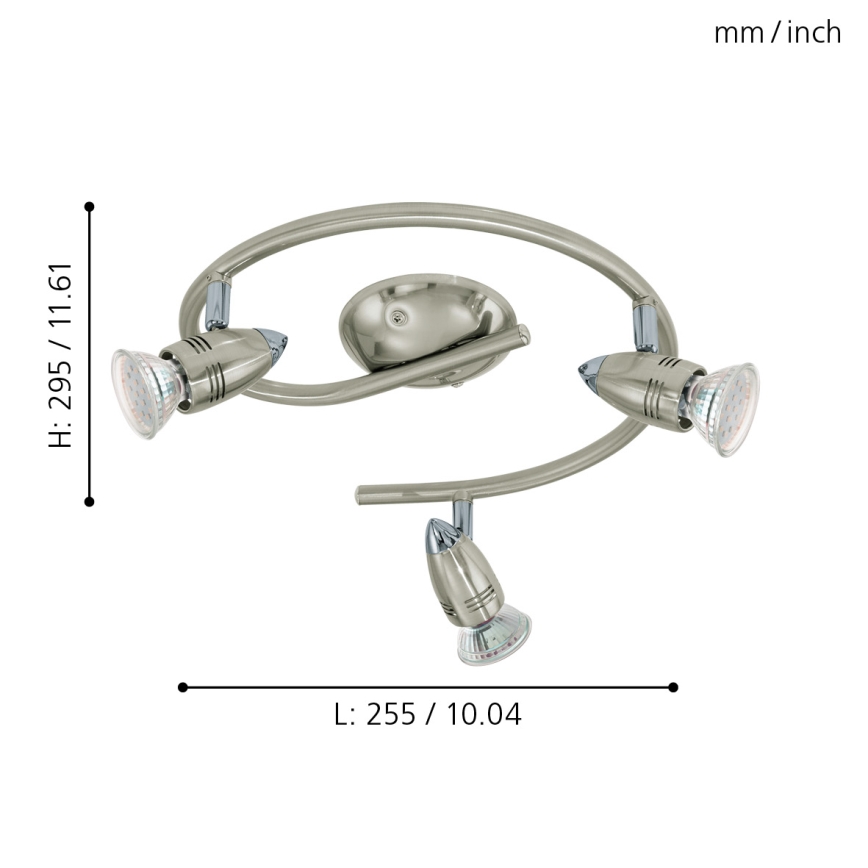 Eglo - LED Точково осветително тяло  3xGU10/3W/230V