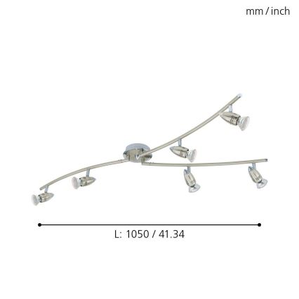 Eglo - LED Точково осветително тяло  6xGU10/3W/230V