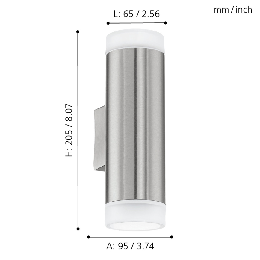Eglo - Екстериорна Стенна лампа-LED GU10/2,5W/230V IP44