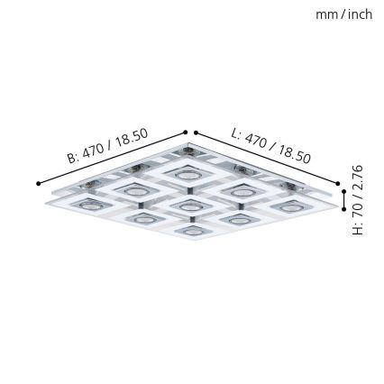 Eglo - LED Лампа за таван 9xGU10/3W/230V