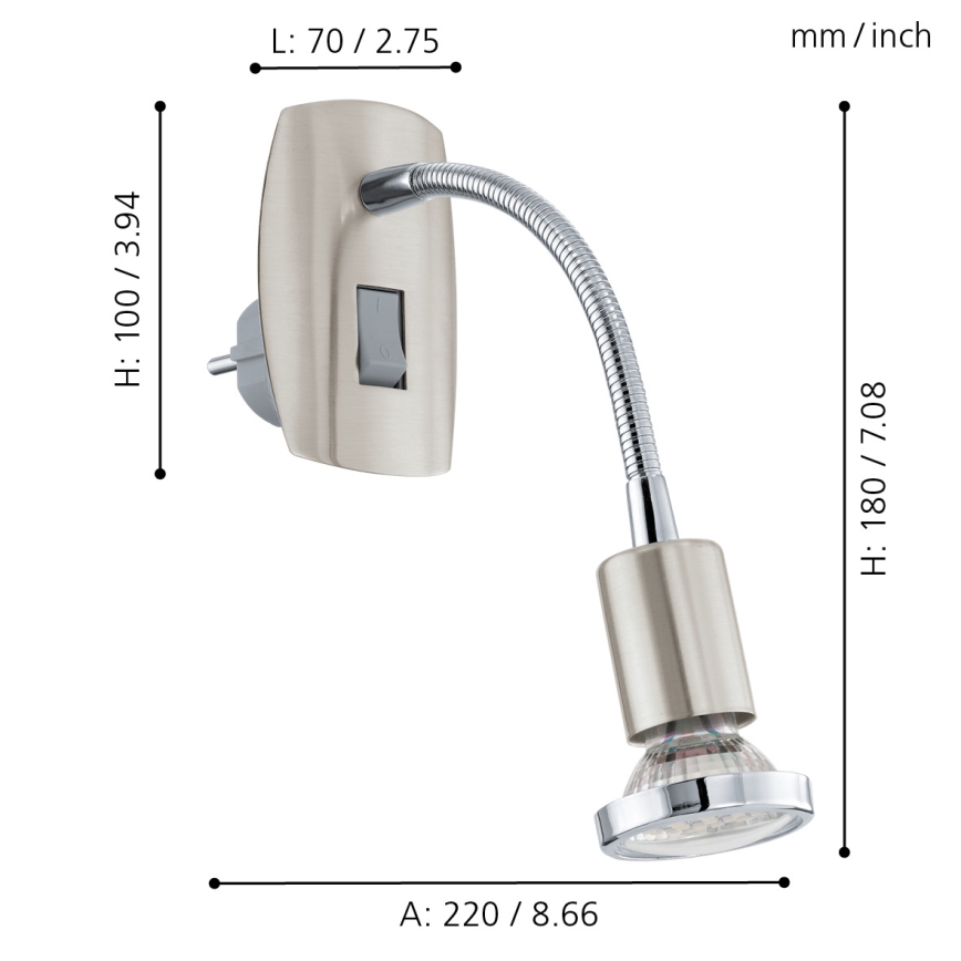 Eglo - LED Лампа за контакт 1xGU10-LED/3W/230V