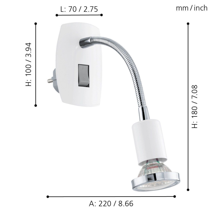 Eglo - LED Точково осветително тяло 1xGU10/2,5W LED