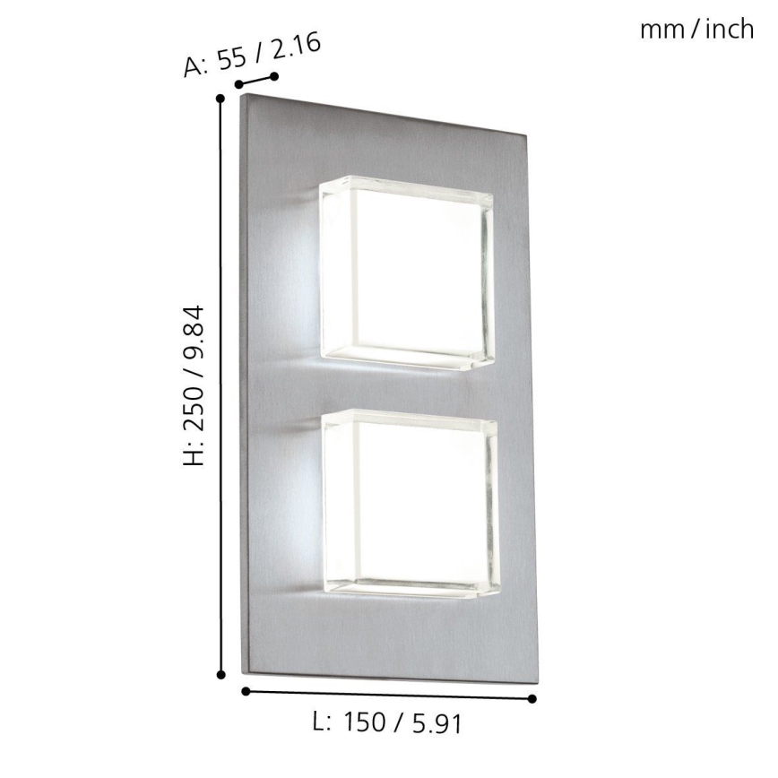 Eglo 93365 - LED Екстериорна Стенна лампа PIAS 2xLED/2,5W/230V IP44