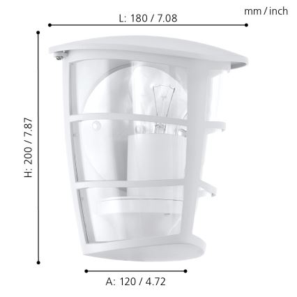 Eglo - LED Екстериорен аплик 1xE27/8,5W/230V IP44