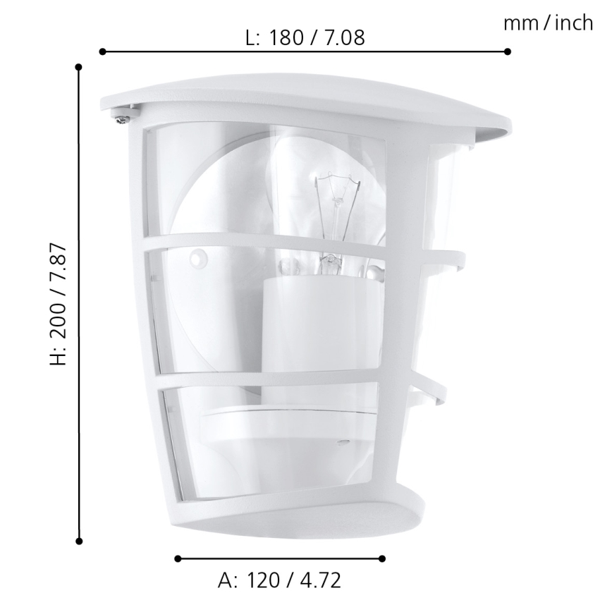 Eglo - LED Екстериорен аплик 1xE27/8,5W/230V IP44