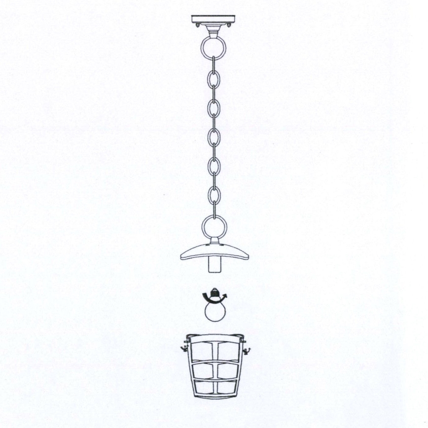 Eglo - LED Екстериорен полилей 1xE27/8,5W/230V IP44