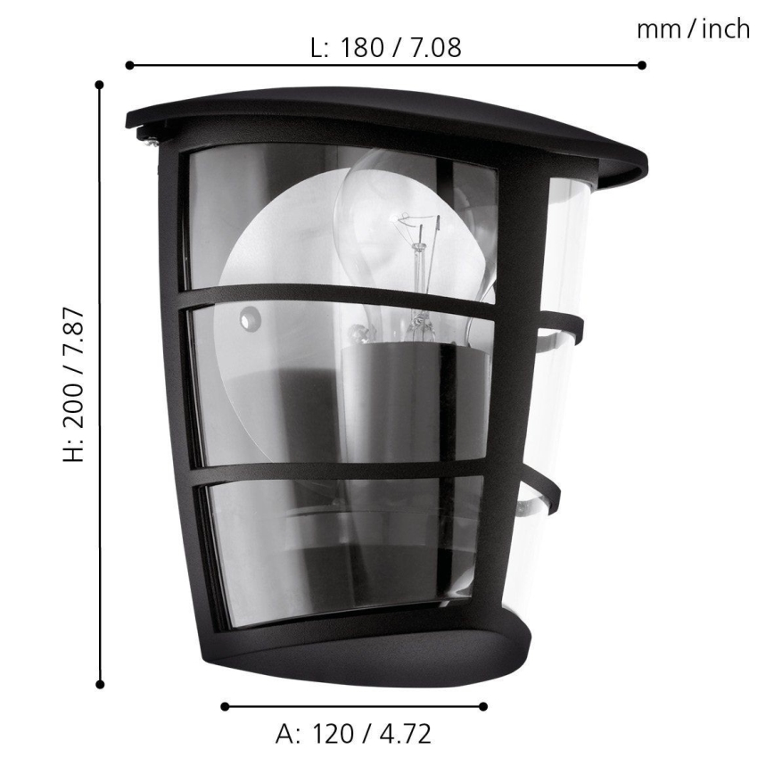 Eglo - Екстериорен аплик 1xE27/60W/230V IP44