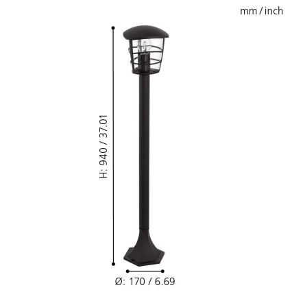 Eglo - LED външна лампа 1xE27/8,5W/230V IP44 черна