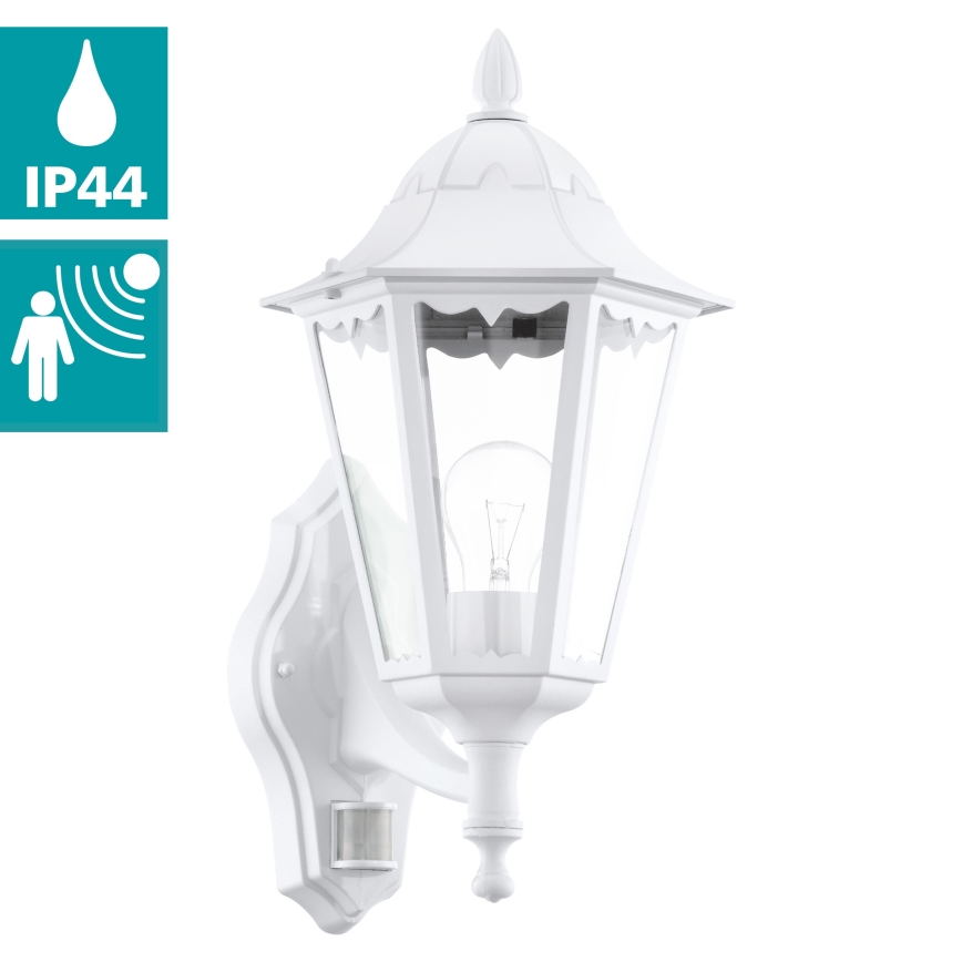 Eglo - Екстериорна Стенна лампа на сензор 1xE27/60W/230V IP44