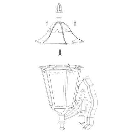 Eglo - Екстериорна Стенна лампа на сензор 1xE27/60W/230V IP44