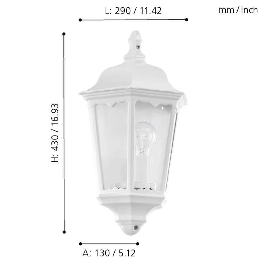 Eglo 93448 - Екстериорна Стенна лампа NAVEDO 1xE27/60W/230V IP44