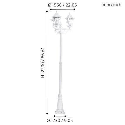Eglo - Екстериорна лампа 3xE27/60W/230V IP44