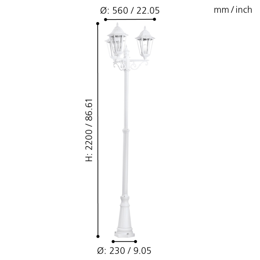 Eglo - Екстериорна лампа 3xE27/60W/230V IP44