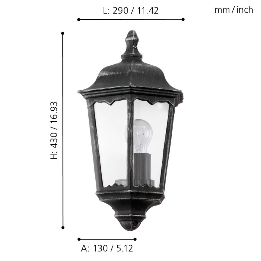 Eglo - Екстериорна Стенна лампа 1xE27/60W/230V IP44