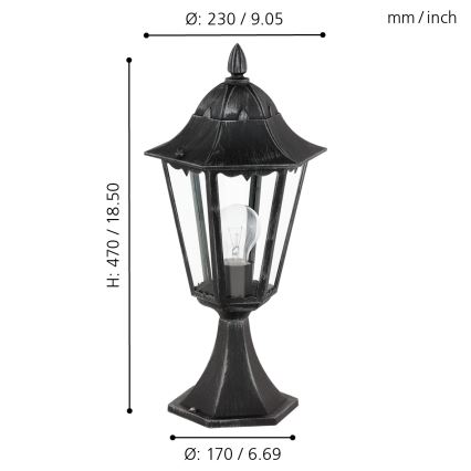 Eglo - Екстериорна лампа 1xE27/60W/230V IP44