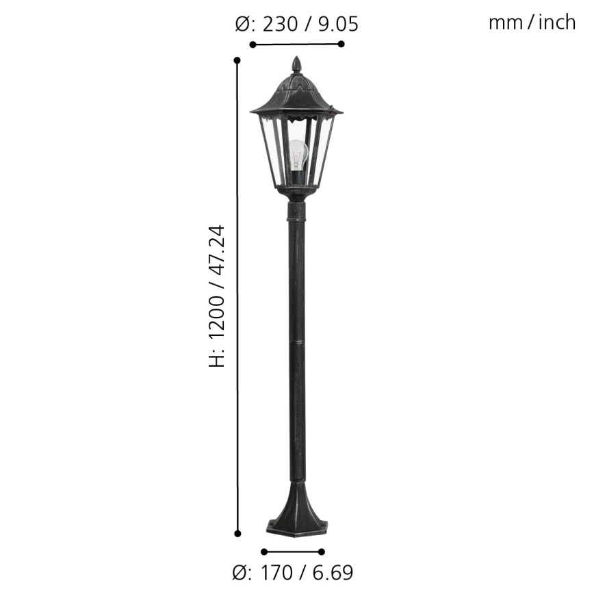 Eglo - Екстериорна лампа 1xE27/60W/230V IP44