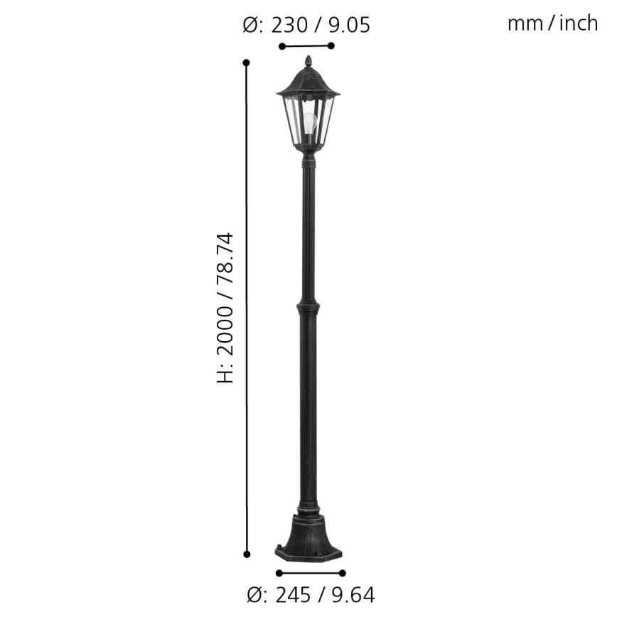 EGLO - Екстериорна лампа 1xE27/60W IP44